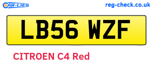 LB56WZF are the vehicle registration plates.