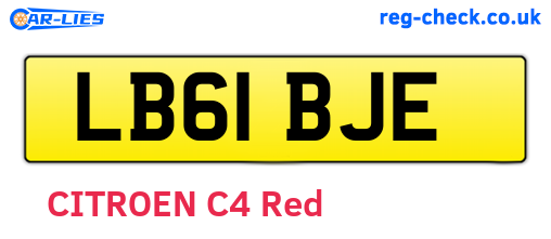 LB61BJE are the vehicle registration plates.