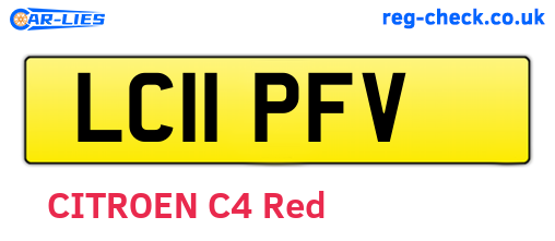 LC11PFV are the vehicle registration plates.