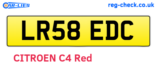 LR58EDC are the vehicle registration plates.