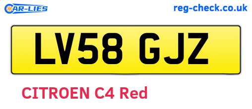 LV58GJZ are the vehicle registration plates.