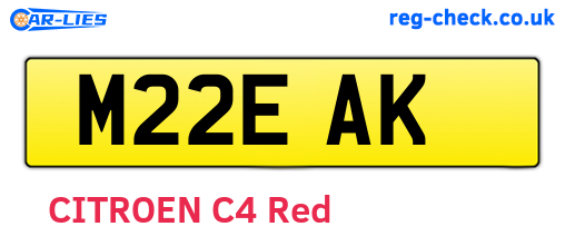 M22EAK are the vehicle registration plates.