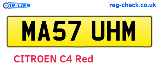 MA57UHM are the vehicle registration plates.