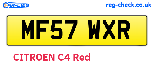MF57WXR are the vehicle registration plates.