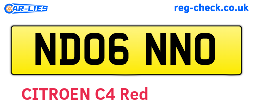 ND06NNO are the vehicle registration plates.