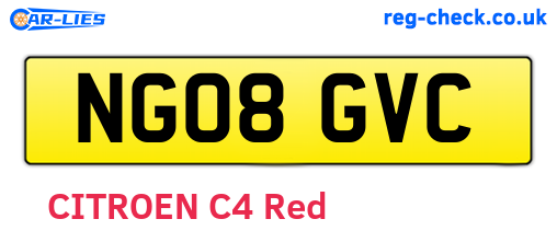 NG08GVC are the vehicle registration plates.