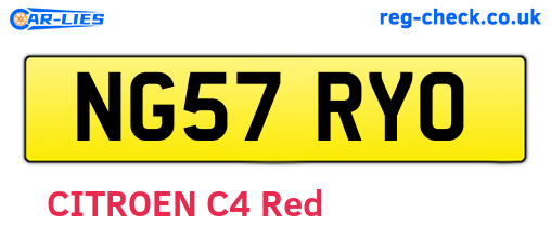 NG57RYO are the vehicle registration plates.