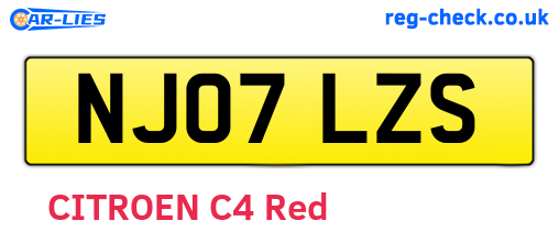 NJ07LZS are the vehicle registration plates.