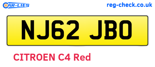 NJ62JBO are the vehicle registration plates.