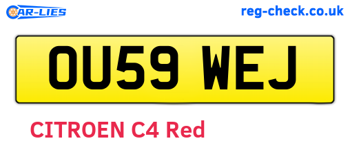 OU59WEJ are the vehicle registration plates.