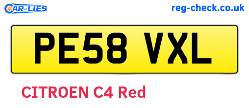 PE58VXL are the vehicle registration plates.