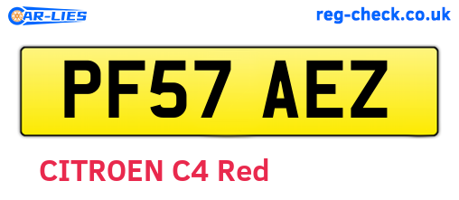 PF57AEZ are the vehicle registration plates.