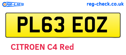 PL63EOZ are the vehicle registration plates.