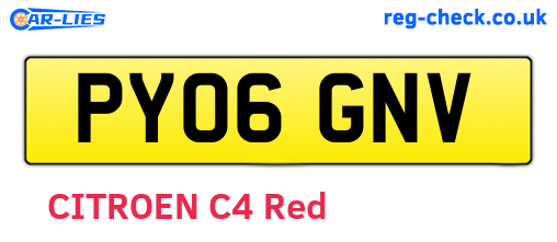 PY06GNV are the vehicle registration plates.