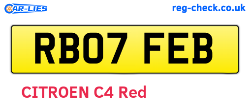 RB07FEB are the vehicle registration plates.