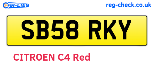 SB58RKY are the vehicle registration plates.