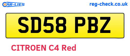 SD58PBZ are the vehicle registration plates.