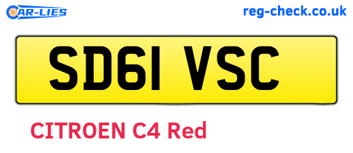 SD61VSC are the vehicle registration plates.