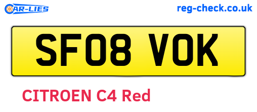 SF08VOK are the vehicle registration plates.
