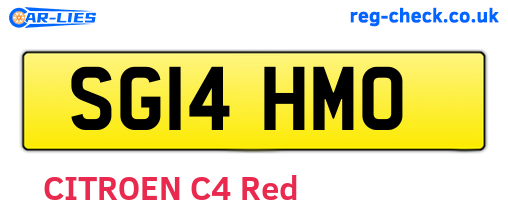 SG14HMO are the vehicle registration plates.