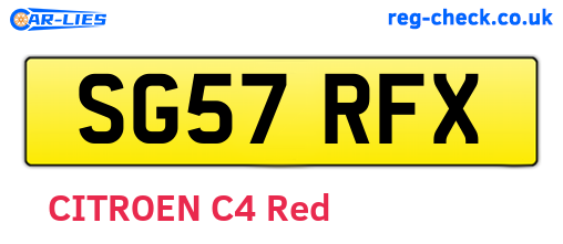 SG57RFX are the vehicle registration plates.