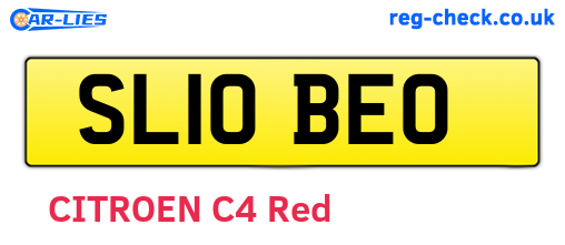 SL10BEO are the vehicle registration plates.