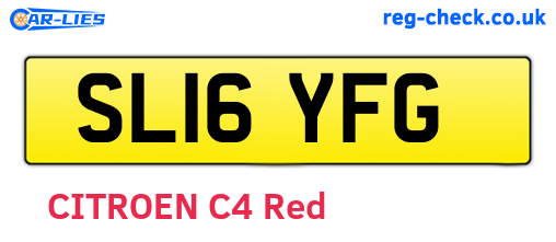 SL16YFG are the vehicle registration plates.