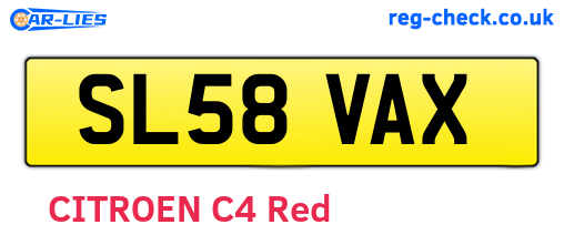 SL58VAX are the vehicle registration plates.