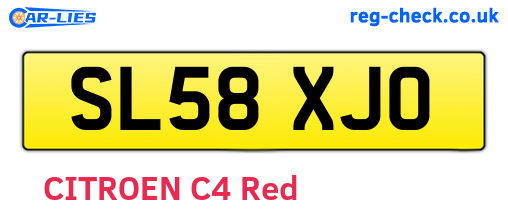 SL58XJO are the vehicle registration plates.