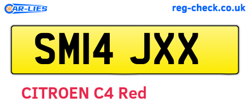 SM14JXX are the vehicle registration plates.
