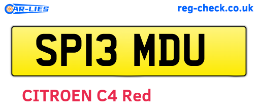 SP13MDU are the vehicle registration plates.