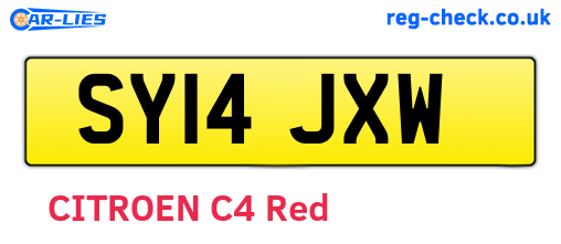 SY14JXW are the vehicle registration plates.