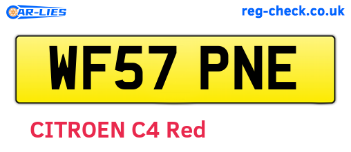 WF57PNE are the vehicle registration plates.