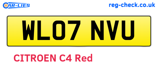 WL07NVU are the vehicle registration plates.