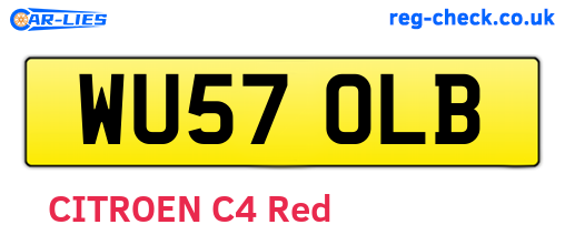 WU57OLB are the vehicle registration plates.