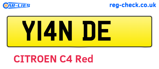 Y14NDE are the vehicle registration plates.
