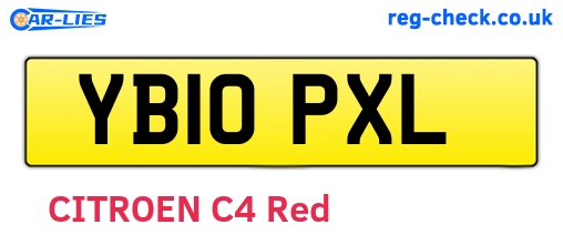YB10PXL are the vehicle registration plates.