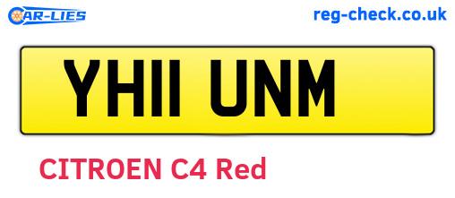 YH11UNM are the vehicle registration plates.