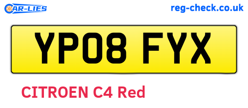 YP08FYX are the vehicle registration plates.