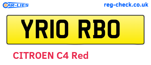 YR10RBO are the vehicle registration plates.