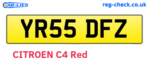 YR55DFZ are the vehicle registration plates.