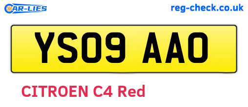 YS09AAO are the vehicle registration plates.