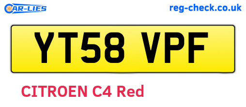 YT58VPF are the vehicle registration plates.