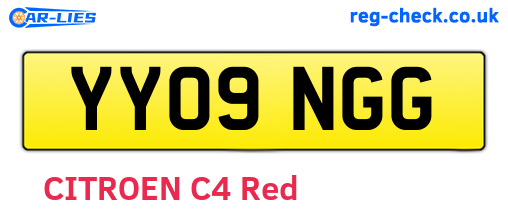 YY09NGG are the vehicle registration plates.