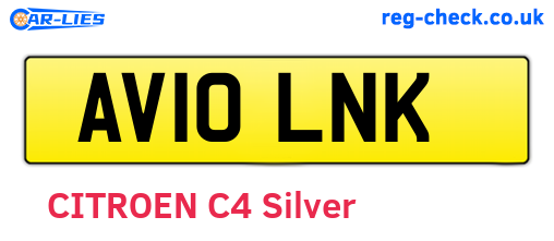 AV10LNK are the vehicle registration plates.