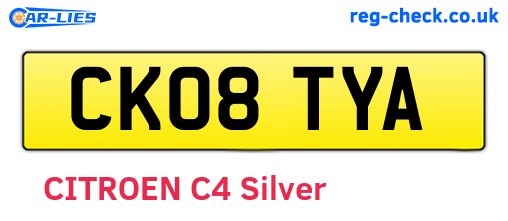 CK08TYA are the vehicle registration plates.