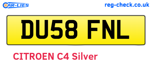 DU58FNL are the vehicle registration plates.