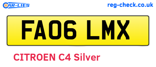 FA06LMX are the vehicle registration plates.