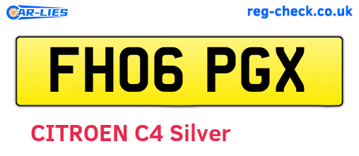 FH06PGX are the vehicle registration plates.
