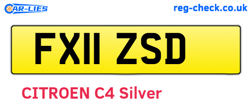 FX11ZSD are the vehicle registration plates.